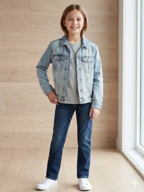 GAP Kids Girls Denim Jacket XL 12-13 Light Wash Jean Trucker Coat